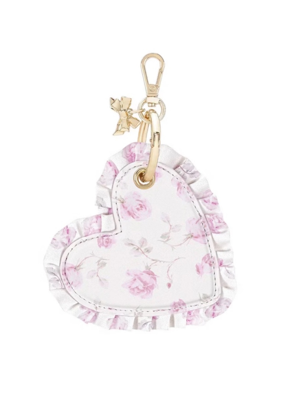 LoveShackFancy – Case-Mate Ribbon Rosa Flora Ruffled Heart AirTag Charm - Picture 5 of 6